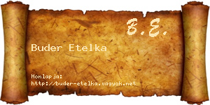 Buder Etelka névjegykártya